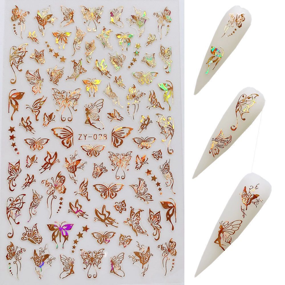 Butterfly Nail Sticker – Simulation Bronzing Laser Nail Art